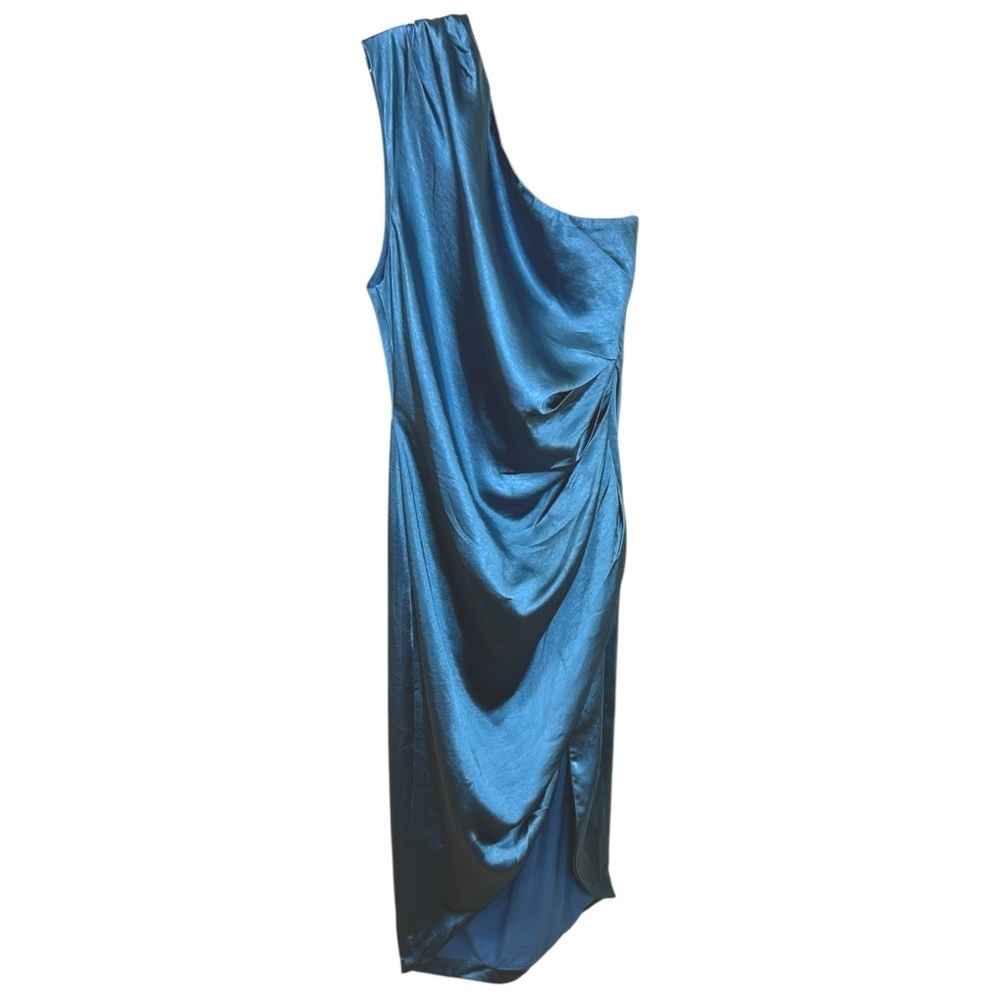 Elliatt x Revolve, Women’s ‘Cassini’ One-Shoulder Midi Satin Dress - Blue, Large - Picture 3 of 14